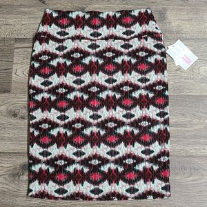 Mint, Red, and Black Printed LuLaRoe Cassie Skirt